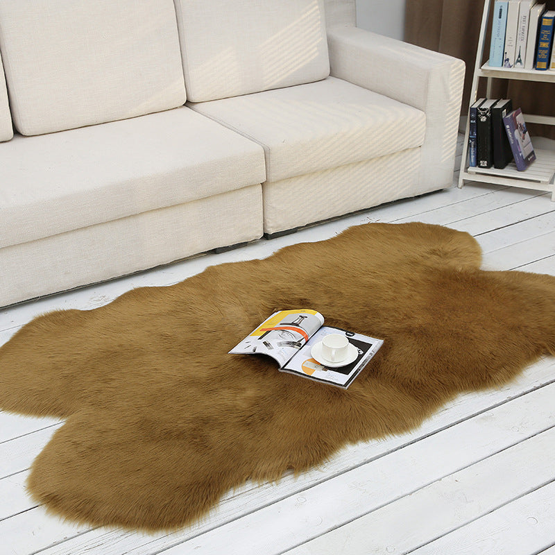 Shaggy Plain Rug Multi-Color Scandinavian Carpet Faux Fur Machine Washable Non-Slip Backing Pet Friendly Rug for Home Army Green 3'3" x 5'11" Clearhalo 'Area Rug' 'Casual' 'Rugs' Rug' 2070683