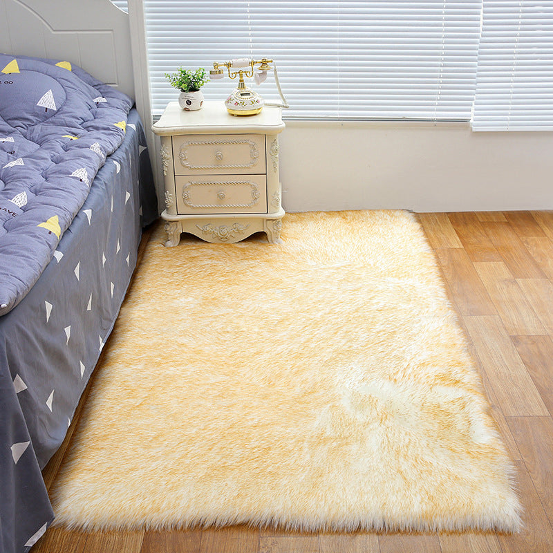 Decorative Calming Indoor Rug Multi Colored Plain Rug Stain Resistant Anti-Slip Machine Washable Carpet for Bedroom White-Yellow Clearhalo 'Area Rug' 'Casual' 'Rugs' Rug' 2070724