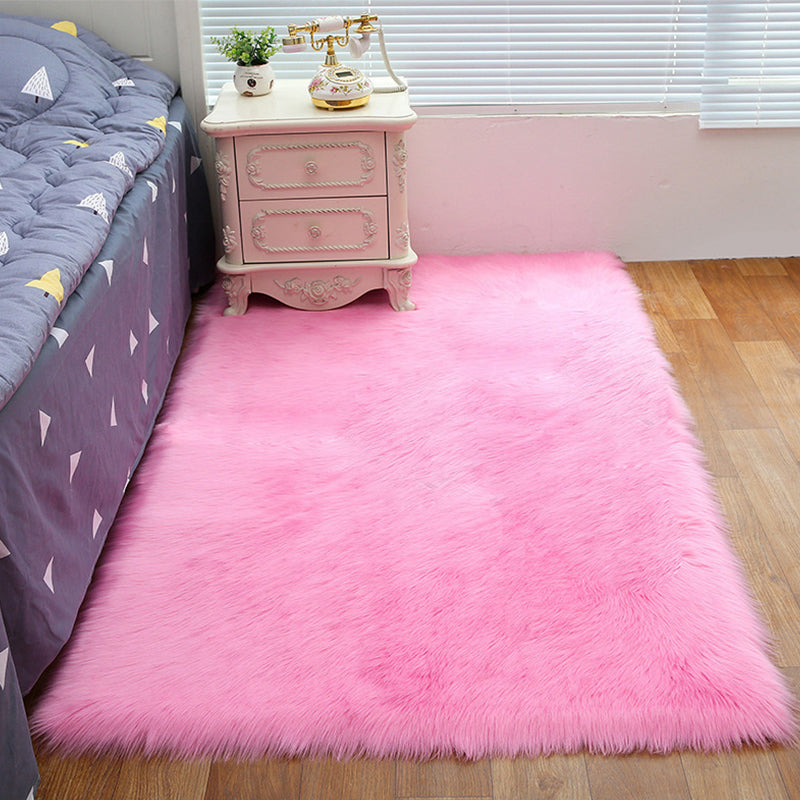 Decorative Calming Indoor Rug Multi Colored Plain Rug Stain Resistant Anti-Slip Machine Washable Carpet for Bedroom Dark Pink Clearhalo 'Area Rug' 'Casual' 'Rugs' Rug' 2070725