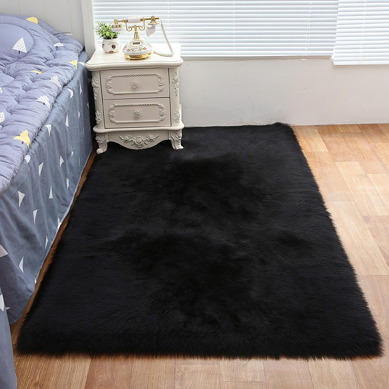Decorative Calming Indoor Rug Multi Colored Plain Rug Stain Resistant Anti-Slip Machine Washable Carpet for Bedroom Black Clearhalo 'Area Rug' 'Casual' 'Rugs' Rug' 2070729