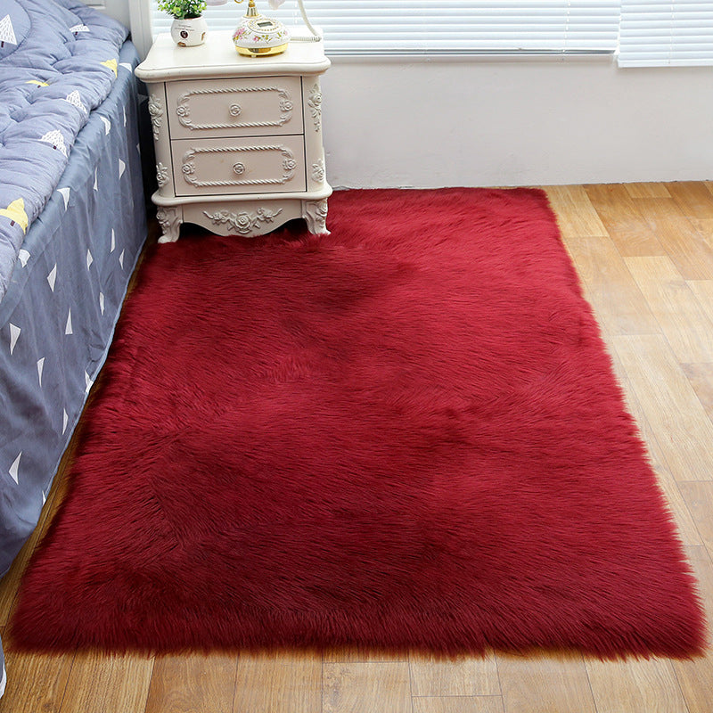 Decorative Calming Indoor Rug Multi Colored Plain Rug Stain Resistant Anti-Slip Machine Washable Carpet for Bedroom Burgundy Clearhalo 'Area Rug' 'Casual' 'Rugs' Rug' 2070734