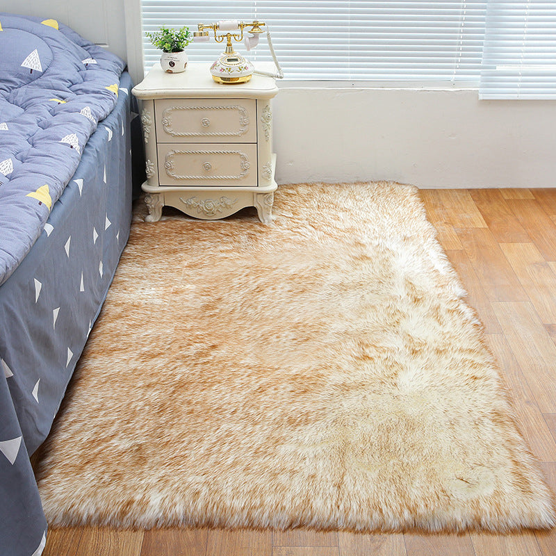 Decorative Calming Indoor Rug Multi Colored Plain Rug Stain Resistant Anti-Slip Machine Washable Carpet for Bedroom White-Brown Clearhalo 'Area Rug' 'Casual' 'Rugs' Rug' 2070741