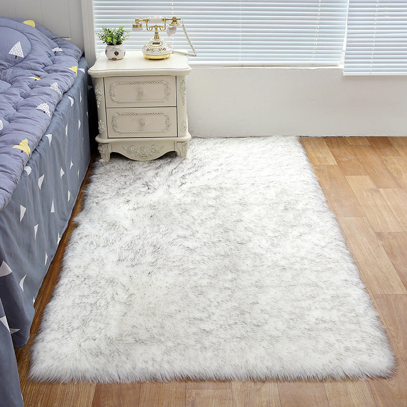 Decorative Calming Indoor Rug Multi Colored Plain Rug Stain Resistant Anti-Slip Machine Washable Carpet for Bedroom White-Gray Clearhalo 'Area Rug' 'Casual' 'Rugs' Rug' 2070743