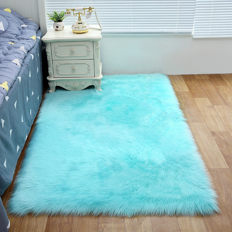 Shag Plain Rug Multi Color Simple Area Carpet Polypropylene Washable Anti-Slip Stain Resistant Rug for Room Light Blue Clearhalo 'Area Rug' 'Casual' 'Rugs' Rug' 2070750