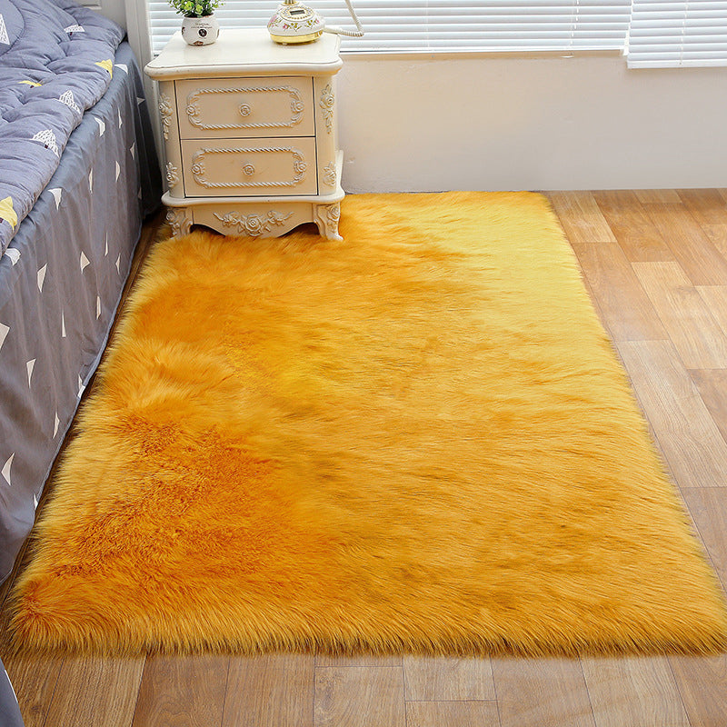 Shag Plain Rug Multi Color Simple Area Carpet Polypropylene Washable Anti-Slip Stain Resistant Rug for Room Orange-Yellow Clearhalo 'Area Rug' 'Casual' 'Rugs' Rug' 2070752