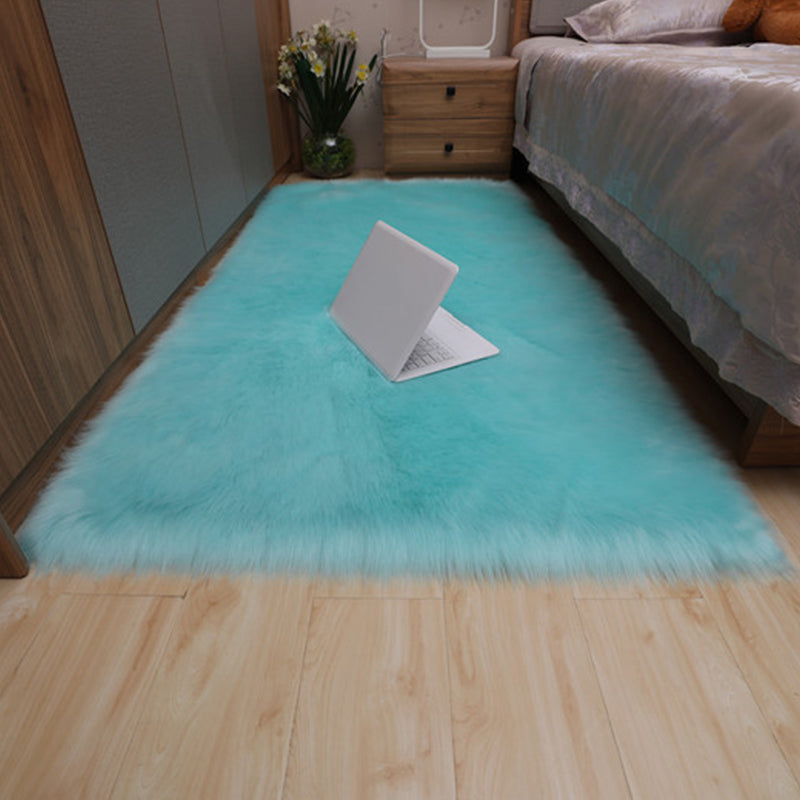 Multicolor Bedroom Rug Casual Plain Carpet Fluffy Non-Slip Backing Washable Pet Friendly Indoor Rug Light Blue Clearhalo 'Area Rug' 'Casual' 'Rugs' Rug' 2070780