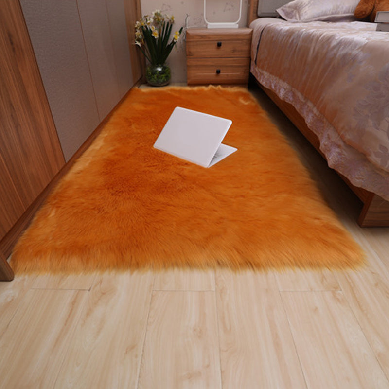 Multicolor Bedroom Rug Casual Plain Carpet Fluffy Non-Slip Backing Washable Pet Friendly Indoor Rug Orange-Yellow Clearhalo 'Area Rug' 'Casual' 'Rugs' Rug' 2070784