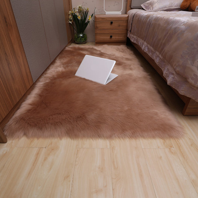 Multicolor Bedroom Rug Casual Plain Carpet Fluffy Non-Slip Backing Washable Pet Friendly Indoor Rug Cameo Brown Clearhalo 'Area Rug' 'Casual' 'Rugs' Rug' 2070790