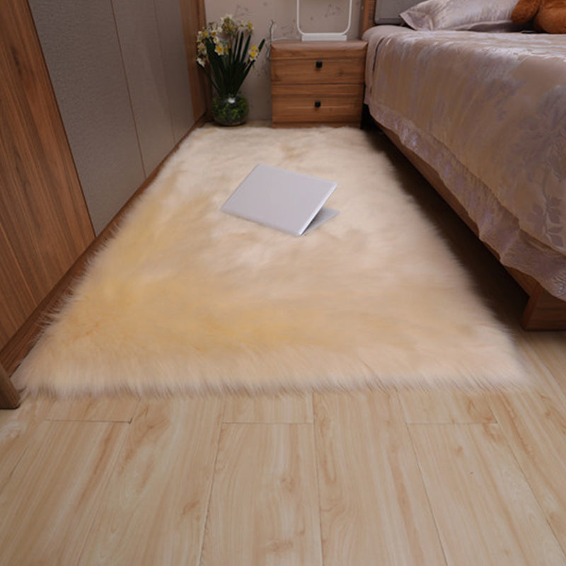 Multicolor Bedroom Rug Casual Plain Carpet Fluffy Non-Slip Backing Washable Pet Friendly Indoor Rug Beige Clearhalo 'Area Rug' 'Casual' 'Rugs' Rug' 2070792