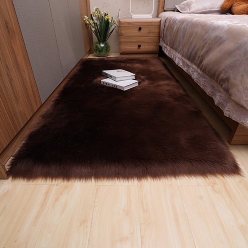 Multicolor Bedroom Rug Casual Plain Carpet Fluffy Non-Slip Backing Washable Pet Friendly Indoor Rug Coffee Clearhalo 'Area Rug' 'Casual' 'Rugs' Rug' 2070794