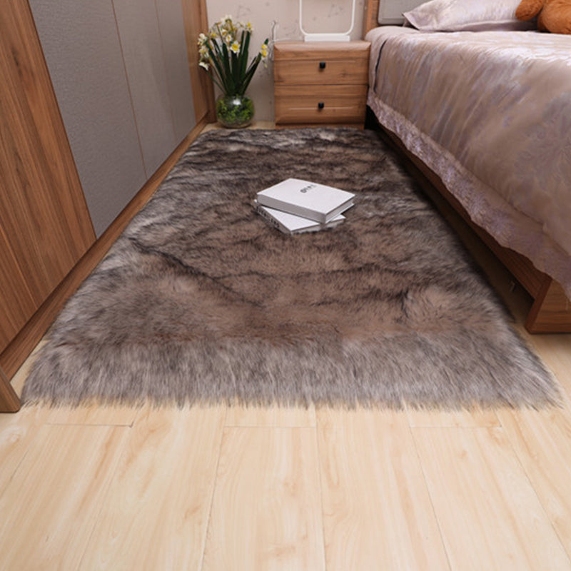 Multicolor Bedroom Rug Casual Plain Carpet Fluffy Non-Slip Backing Washable Pet Friendly Indoor Rug Brown-Black Clearhalo 'Area Rug' 'Casual' 'Rugs' Rug' 2070795