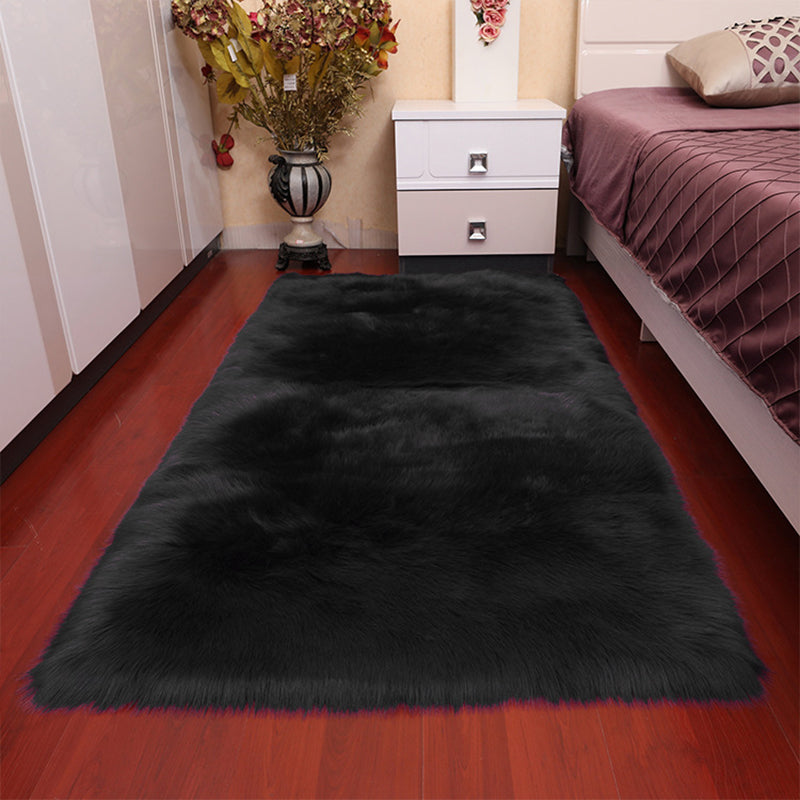 Fashionable Minimalist Rug Multi Colored Plain Rug Stain Resistant Pet Friendly Carpet for Bedroom Black Clearhalo 'Area Rug' 'Casual' 'Rugs' Rug' 2070805