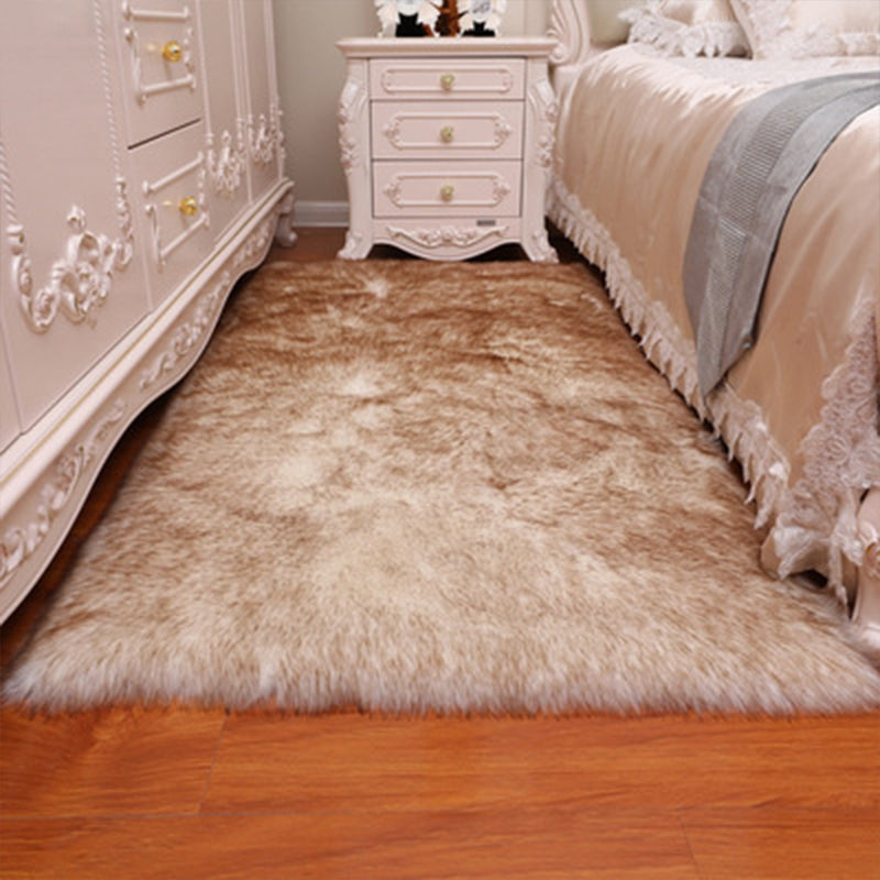 Fashionable Minimalist Rug Multi Colored Plain Rug Stain Resistant Pet Friendly Carpet for Bedroom White-Brown Clearhalo 'Area Rug' 'Casual' 'Rugs' Rug' 2070808