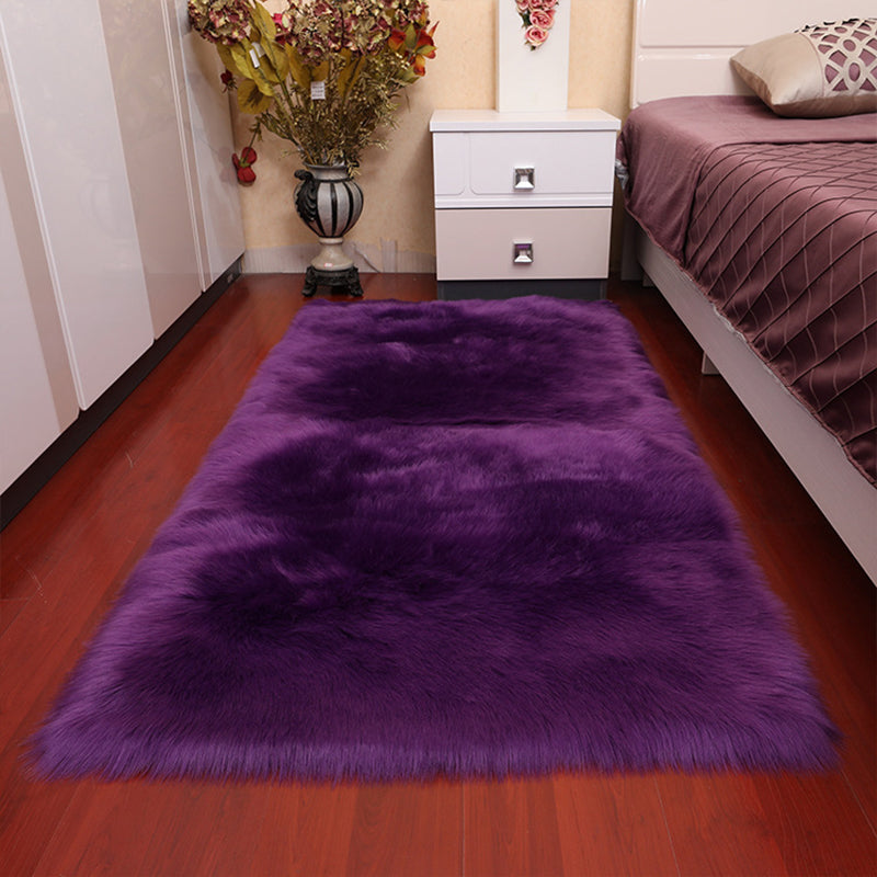 Fashionable Minimalist Rug Multi Colored Plain Rug Stain Resistant Pet Friendly Carpet for Bedroom Purple Clearhalo 'Area Rug' 'Casual' 'Rugs' Rug' 2070809