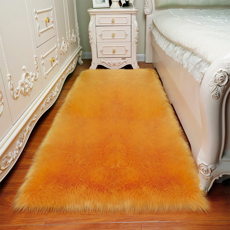 Scandinavian Bedroom Area Rug Multi-Color Plain Rug Faux Wool Washable Non-Slip Pet Friendly Rug Camel Clearhalo 'Area Rug' 'Casual' 'Rugs' Rug' 2070816