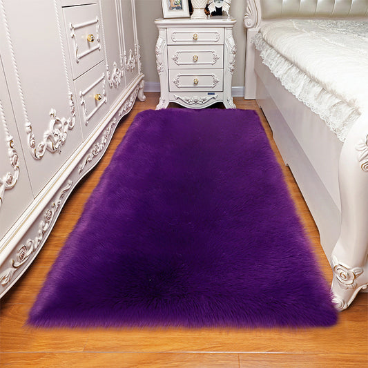 Scandinavian Bedroom Area Rug Multi-Color Plain Rug Faux Wool Washable Non-Slip Pet Friendly Rug Purple Clearhalo 'Area Rug' 'Casual' 'Rugs' Rug' 2070817