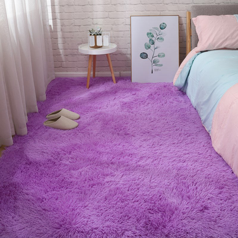 Soft Multi-Color Nordic Rug Faux Wool Plain Carpet Machine Wash Pet Friendly Rug for Bedroom Purple Clearhalo 'Area Rug' 'Casual' 'Rugs' Rug' 2070838