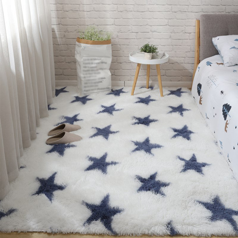 Soft Multi-Color Nordic Rug Faux Wool Plain Carpet Machine Wash Pet Friendly Rug for Bedroom Blue Clearhalo 'Area Rug' 'Casual' 'Rugs' Rug' 2070839