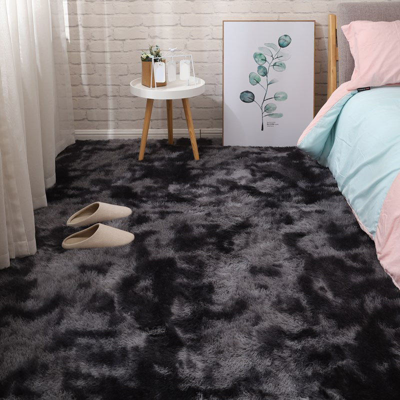 Soft Multi-Color Nordic Rug Faux Wool Plain Carpet Machine Wash Pet Friendly Rug for Bedroom Dark Gray Clearhalo 'Area Rug' 'Casual' 'Rugs' Rug' 2070848