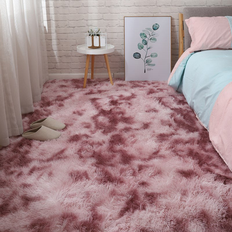 Soft Multi-Color Nordic Rug Faux Wool Plain Carpet Machine Wash Pet Friendly Rug for Bedroom Purple-Pink Clearhalo 'Area Rug' 'Casual' 'Rugs' Rug' 2070852