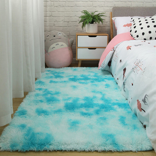 Soft Multi-Color Nordic Rug Faux Wool Plain Carpet Machine Wash Pet Friendly Rug for Bedroom Ocean Blue Clearhalo 'Area Rug' 'Casual' 'Rugs' Rug' 2070853