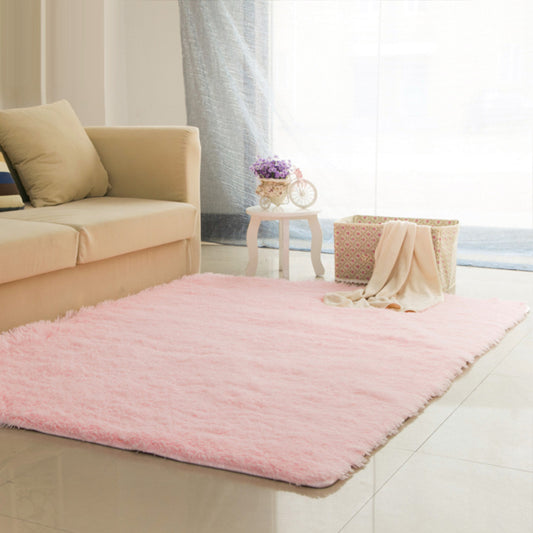 Multi-Color Living Room Rug Casual Plain Rug Faux Wool Machine Wash Stain Resistant Area Rug Pink Clearhalo 'Area Rug' 'Casual' 'Rugs' Rug' 2070857