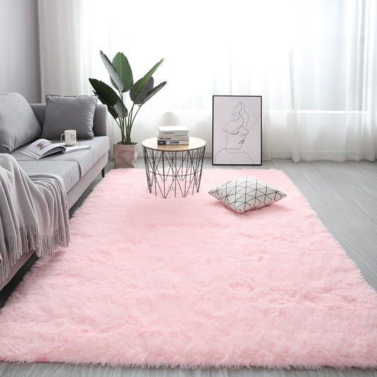 Soft Solid Rug Multi-Colored Minimalist Rug Fluffy Washable Pet Friendly Anti-Slip Backing Carpet for Home Pink Clearhalo 'Area Rug' 'Casual' 'Rugs' Rug' 2070877