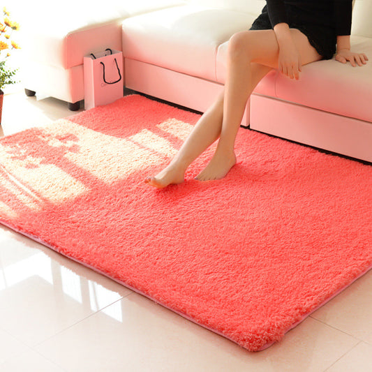 Multicolor Nordic Indoor Rug Faux Fleece Plain Carpet Machine Washable Pet Friendly Rug for Great Room Watermelon Red Clearhalo 'Area Rug' 'Casual' 'Rugs' Rug' 2070887