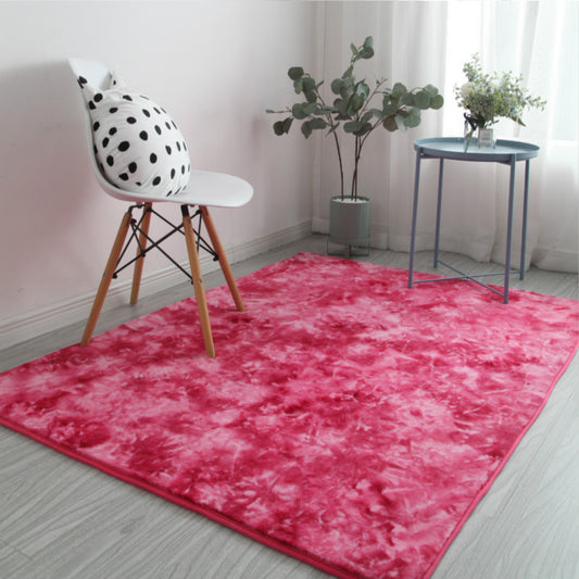 Chic Space Dye Rug Multi Colored Casual Rug Faux Wool Anti-Slip Pet Friendly Machine Washable Carpet for Living Room Rose Red Clearhalo 'Area Rug' 'Casual' 'Rugs' Rug' 2070919