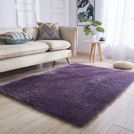 Beautiful Multicolor Faux Wool Relaxation Rug Solid Color Stain Resistant Rug Washable Non Slip Living Room Carpet Gray-Purple Clearhalo 'Area Rug' 'Casual' 'Rugs' Rug' 2070932
