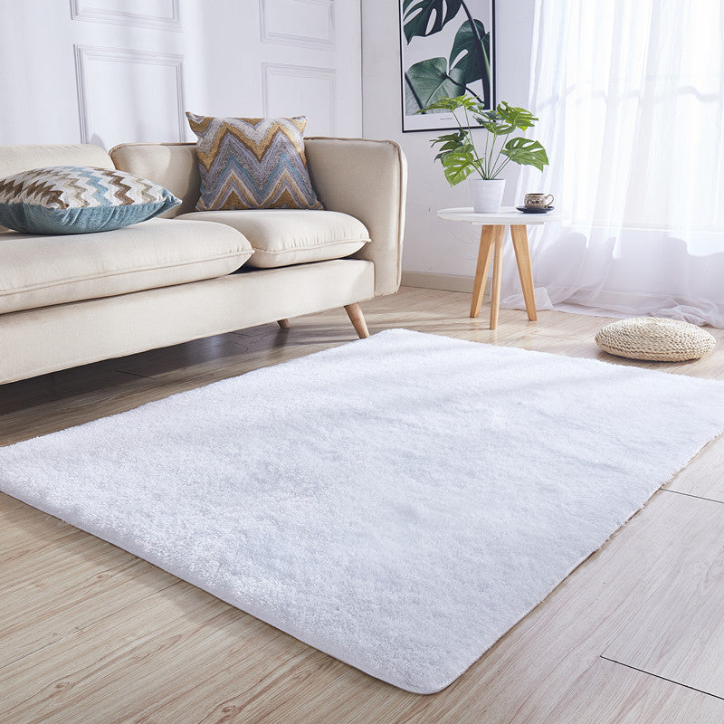 Beautiful Multicolor Faux Wool Relaxation Rug Solid Color Stain Resistant Rug Washable Non Slip Living Room Carpet White Clearhalo 'Area Rug' 'Casual' 'Rugs' Rug' 2070934