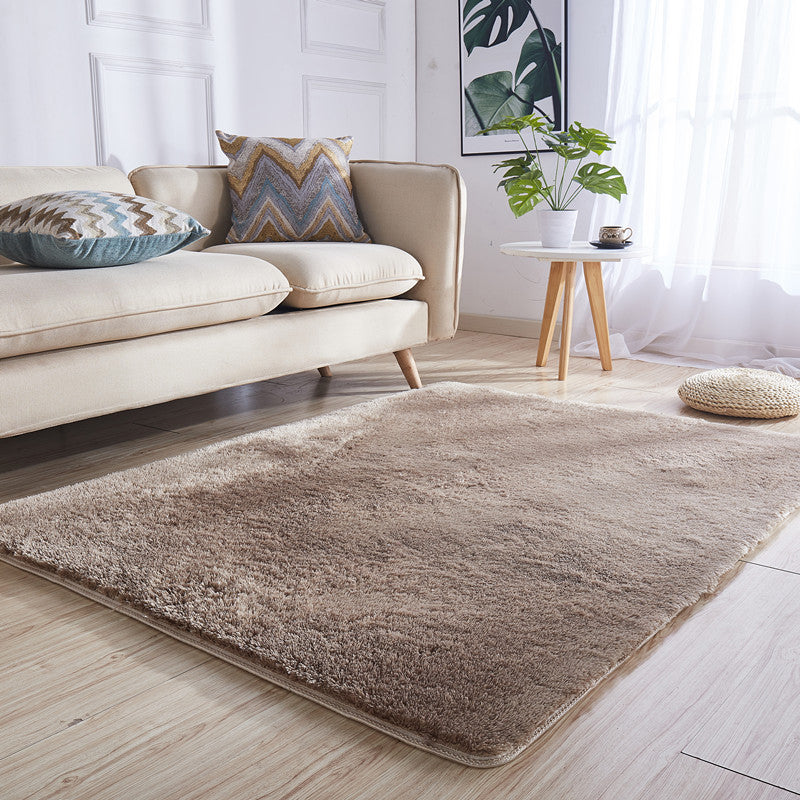 Beautiful Multicolor Faux Wool Relaxation Rug Solid Color Stain Resistant Rug Washable Non Slip Living Room Carpet Brown-Khaki Clearhalo 'Area Rug' 'Casual' 'Rugs' Rug' 2070937