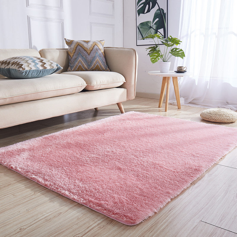 Beautiful Multicolor Faux Wool Relaxation Rug Solid Color Stain Resistant Rug Washable Non Slip Living Room Carpet Pink Clearhalo 'Area Rug' 'Casual' 'Rugs' Rug' 2070938