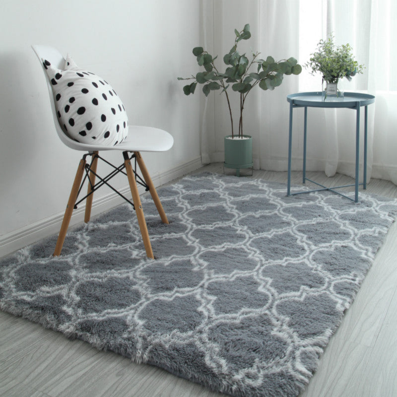Fancy Modern Indoor Rug Multi-Color Quatrefoil Pattern Carpet Washable Pet Friendly Non-Slip Rug for Home Decor Grey Clearhalo 'Area Rug' 'Casual' 'Rugs' Rug' 2070940