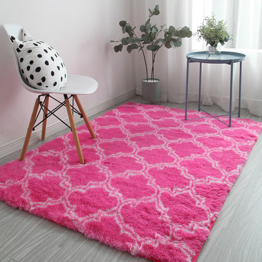 Fancy Modern Indoor Rug Multi-Color Quatrefoil Pattern Carpet Washable Pet Friendly Non-Slip Rug for Home Decor Rose Red Clearhalo 'Area Rug' 'Casual' 'Rugs' Rug' 2070943