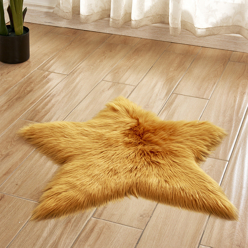 Star Shaped Plain Rug Multi Color Modern Carpet Faux Wool Pet Friendly Machine Washable Anti-Slip Backing Rug for Room Camel 2' x 2' Clearhalo 'Area Rug' 'Casual' 'Rugs' Rug' 2070961