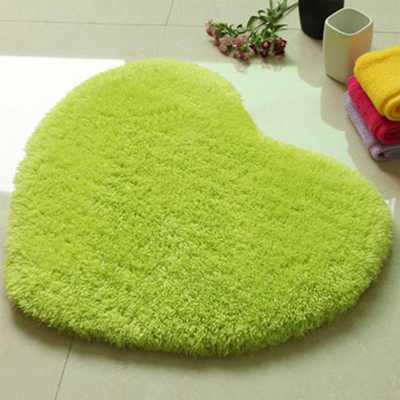 Heart-Shape Plain Rug Multi Colored Simple Area Rug Shag Washable Stain Resistant Carpet for Bedroom Fruit Green Clearhalo 'Area Rug' 'Casual' 'Rugs' Rug' 2070968