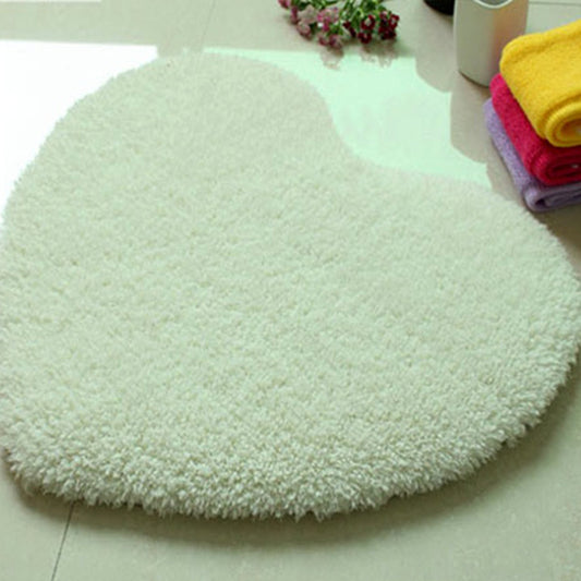 Heart-Shape Plain Rug Multi Colored Simple Area Rug Shag Washable Stain Resistant Carpet for Bedroom Cream Clearhalo 'Area Rug' 'Casual' 'Rugs' Rug' 2070969