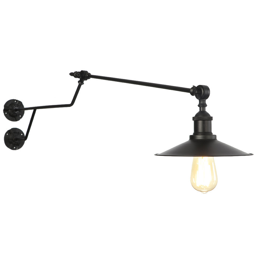Metal Black/Red/White Sconce Light Cone Shade 1-Light Industrial Wall Mounted Light for Living Room Clearhalo 'Industrial wall lights' 'Industrial' 'Middle century wall lights' 'Tiffany' 'Wall Lamps & Sconces' 'Wall Lights' Lighting' 207615