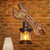 Lantern Indoor Wall Light Fixture Rustic Style Clear Glass 1 Light Black Sconce Lamp with Wooden Backplate Wood B Clearhalo 'Art deco wall lights' 'Cast Iron' 'Glass' 'Industrial wall lights' 'Industrial' 'Middle century wall lights' 'Modern' 'Rustic wall lights' 'Tiffany' 'Traditional wall lights' 'Wall Lamps & Sconces' 'Wall Lights' Lighting' 207642