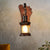Kerosene Dining Room Wall Lamp Coastal Clear Glass 1 Light Black Sconce Light Fixture with Wooden Foot/Axe Backplate Black Foot Clearhalo 'Industrial wall lights' 'Industrial' 'Middle century wall lights' 'Tiffany' 'Wall Lamps & Sconces' 'Wall Lights' Lighting' 207650