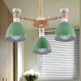 Domed Study Room Ceiling Mount Light Metal 3 Lights Macaron Ceiling Lamp Clearhalo 'Ceiling Lights' 'Chandeliers' Lighting' options 207770