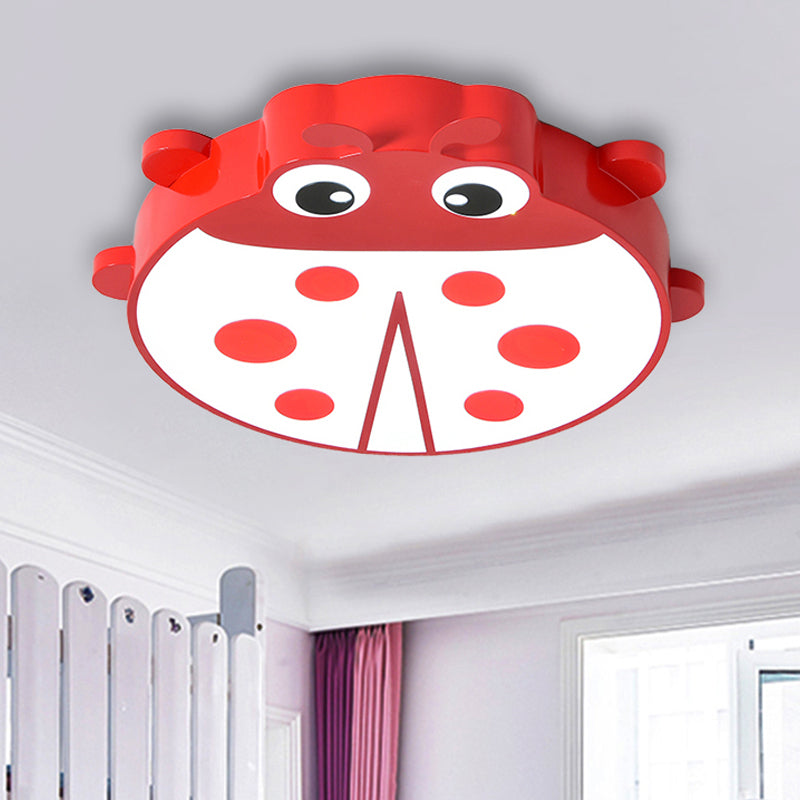 Cartoon Slim Ceiling Mount Light Ladybug Acrylic & Metal Ceiling Lamp for Baby Room Clearhalo 'Ceiling Lights' 'Close To Ceiling Lights' 'Close to ceiling' 'Flush mount' Lighting' 207808