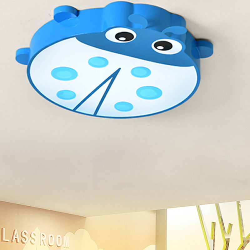 Cartoon Slim Ceiling Mount Light Ladybug Acrylic & Metal Ceiling Lamp for Baby Room Blue Clearhalo 'Ceiling Lights' 'Close To Ceiling Lights' 'Close to ceiling' 'Flush mount' Lighting' 207809