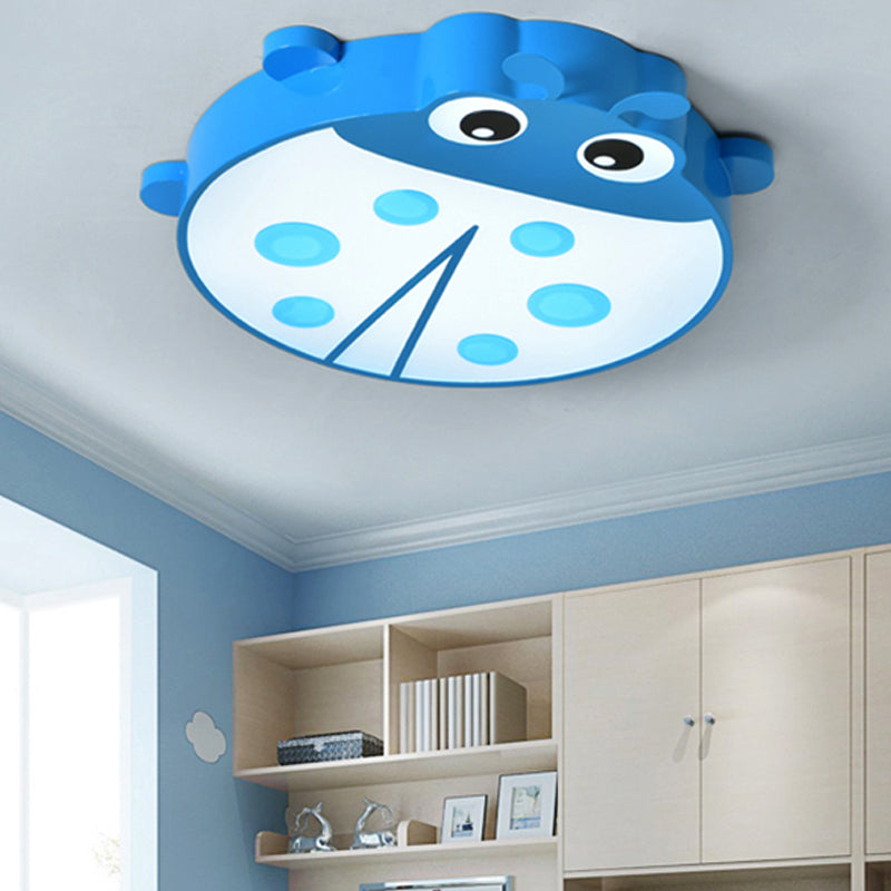 Cartoon Slim Ceiling Mount Light Ladybug Acrylic & Metal Ceiling Lamp for Baby Room Clearhalo 'Ceiling Lights' 'Close To Ceiling Lights' 'Close to ceiling' 'Flush mount' Lighting' 207810