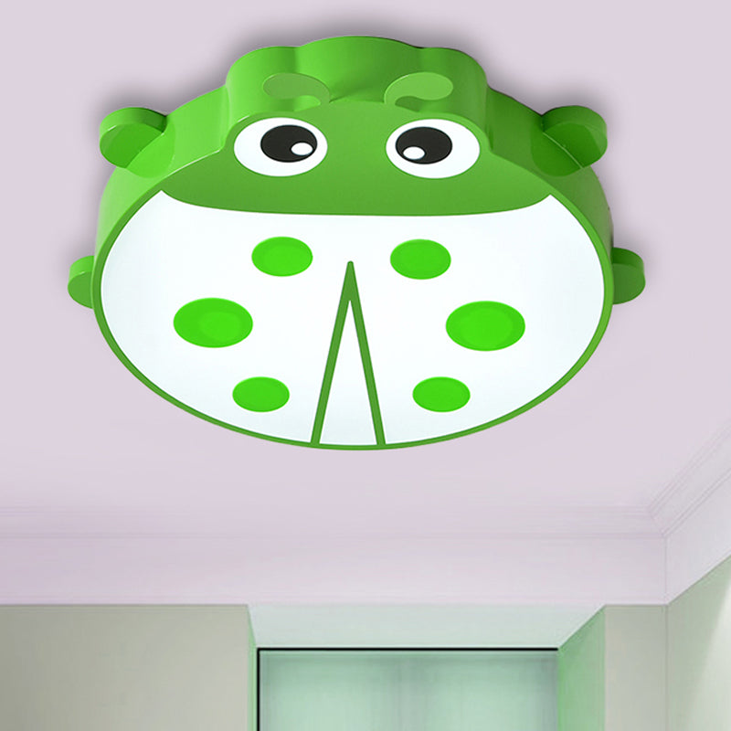Cartoon Slim Ceiling Mount Light Ladybug Acrylic & Metal Ceiling Lamp for Baby Room Clearhalo 'Ceiling Lights' 'Close To Ceiling Lights' 'Close to ceiling' 'Flush mount' Lighting' 207813