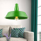 10/14 Inch Wide Barn Living Room Pendant Lighting Industrial Style Metal 1 Bulb Pink/Yellow Hanging Light with Adjustable Cord Green 14" Clearhalo 'Art Deco Pendants' 'Cast Iron' 'Ceiling Lights' 'Ceramic' 'Crystal' 'Industrial Pendants' 'Industrial' 'Metal' 'Middle Century Pendants' 'Pendant Lights' 'Pendants' 'Tiffany' Lighting' 20789