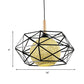 Simple 1 Light Pendant Ceiling Light with Black Polygon Wire Cage Shade Ball Hanging Lamp Kit for Dining Room Clearhalo 'Ceiling Lights' 'Modern Pendants' 'Modern' 'Pendant Lights' 'Pendants' Lighting' 208020