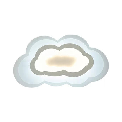 Acrylic Cloud Ceiling Mount Light Simple Style Flush Light in White Finish for Teen White A Clearhalo 'Ceiling Lights' 'Close To Ceiling Lights' 'Close to ceiling' 'Flush mount' Lighting' 20806