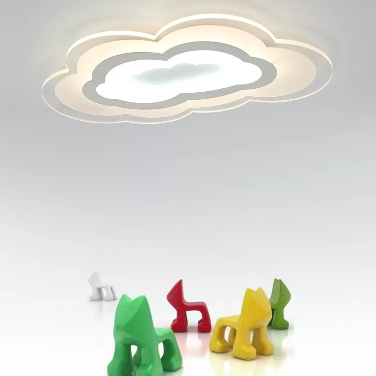 Acrylic Cloud Ceiling Mount Light Simple Style Flush Light in White Finish for Teen Clearhalo 'Ceiling Lights' 'Close To Ceiling Lights' 'Close to ceiling' 'Flush mount' Lighting' 20808